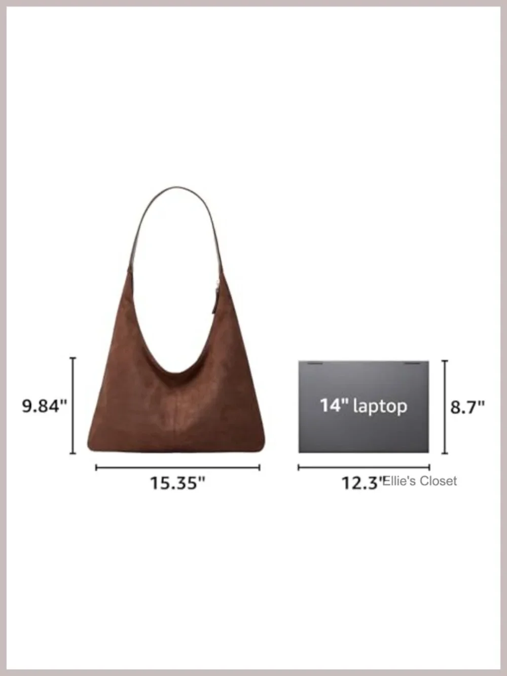 Faux Suede Hobo Tote Shoulder Bag Women Handbag Crescent Purse